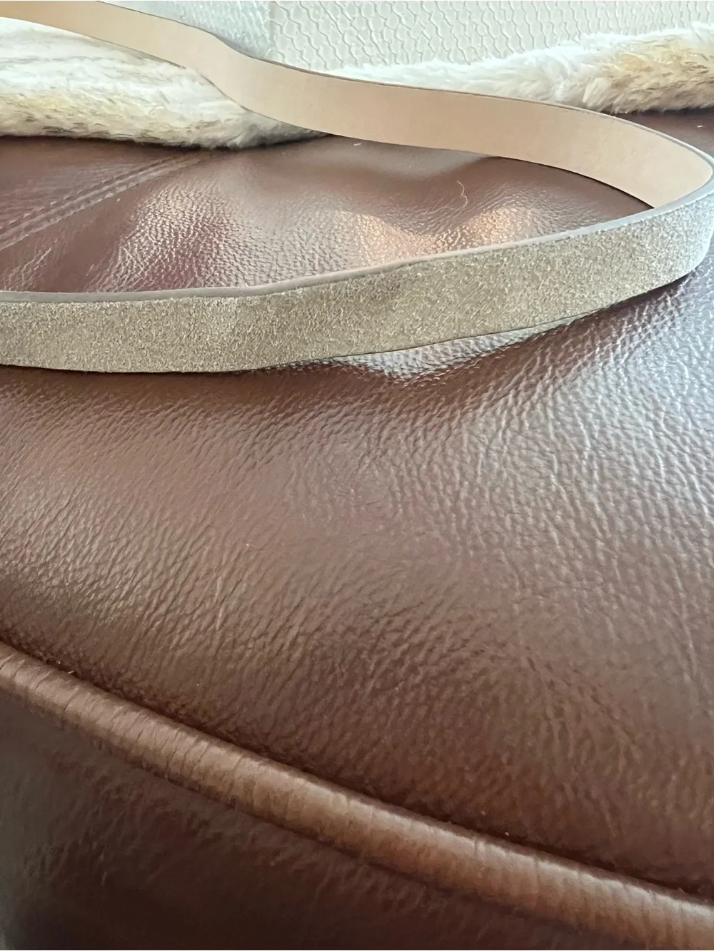 Rag & Bone Baby Rounded Rebound Belt Light Sand Suede